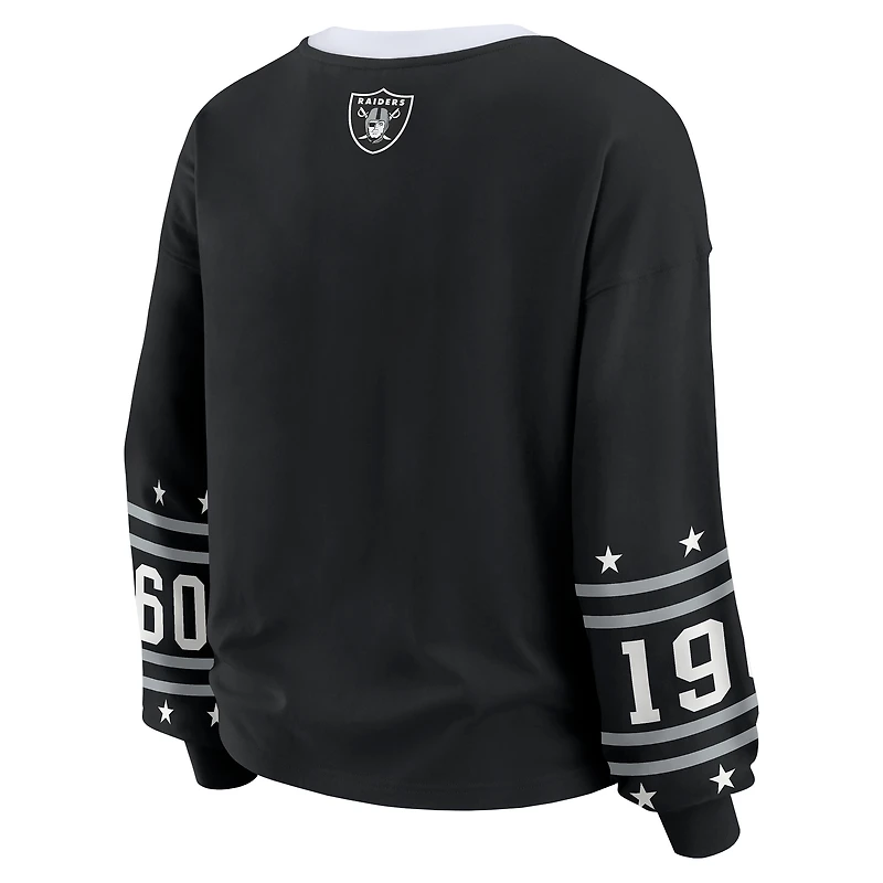 T-shirt de sport à manches longues noir WEAR by Erin Andrews pour femme