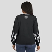 T-shirt de sport à manches longues noir WEAR by Erin Andrews pour femme, motif Las Vegas Raiders