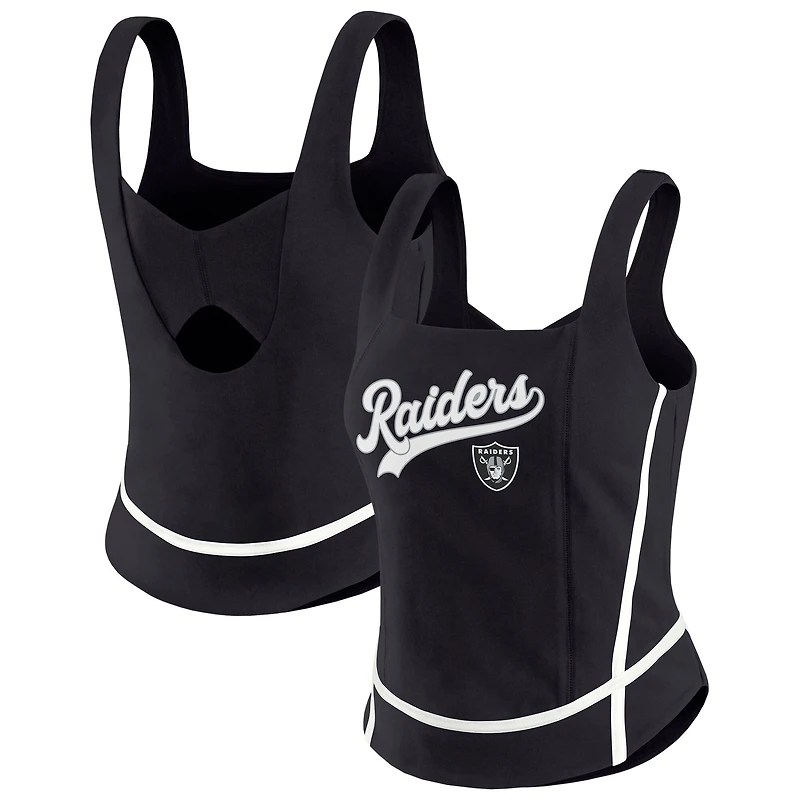 Women's WEAR by Erin Andrews Black Las Vegas Raiders Square Neck Tank Top