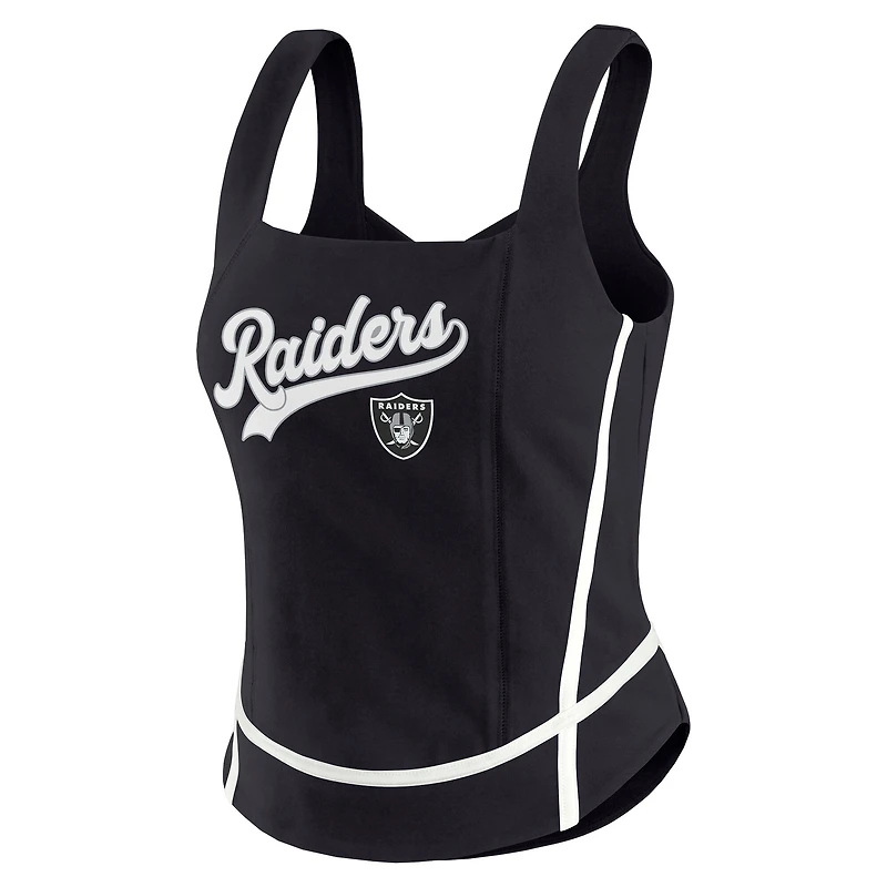 Women's WEAR by Erin Andrews Black Las Vegas Raiders Square Neck Tank Top