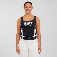 Débardeur à col carré noir Las Vegas Raiders pour femme WEAR by Erin Andrews