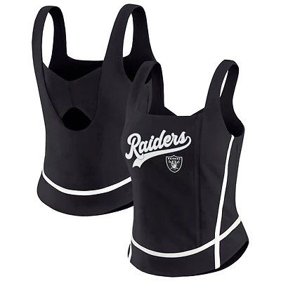 Women's WEAR by Erin Andrews Black Las Vegas Raiders Square Neck Tank Top
