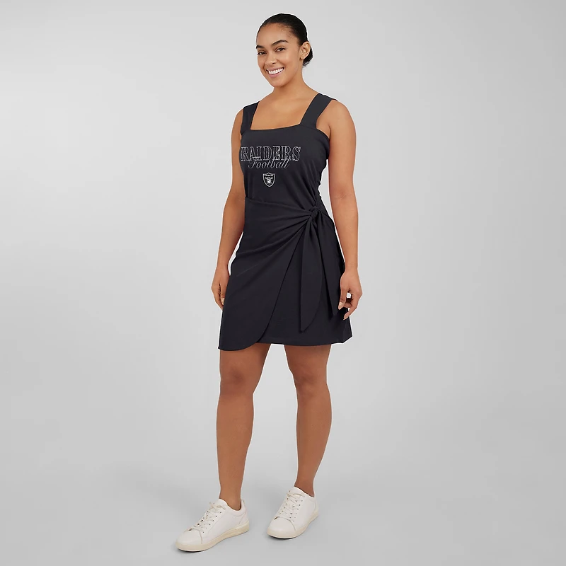 Robe portefeuille noire Las Vegas Raiders pour femme WEAR by Erin Andrews