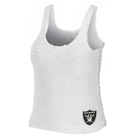Women's WEAR by Erin Andrews Cream Las Vegas Raiders Cosy Scoop Neck Tank Top & Pants Sleep Set