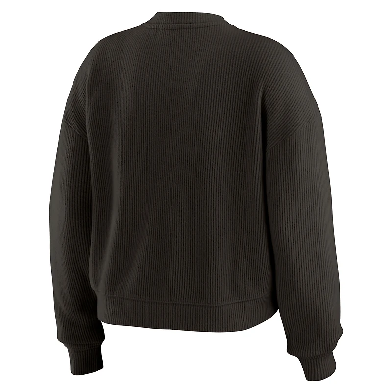 Ensemble de détente pour femme WEAR by Erin Andrews composé d'un t-shirt à manches longues et pantalon en tricot tri-blend crème Las Vegas Raiders