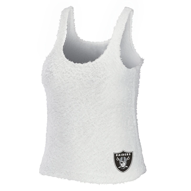 WEAR by Erin Andrews Crème Las Vegas Raiders Ensemble débardeur et pantalon confortable à encolure dégagée grande taille pour femmes