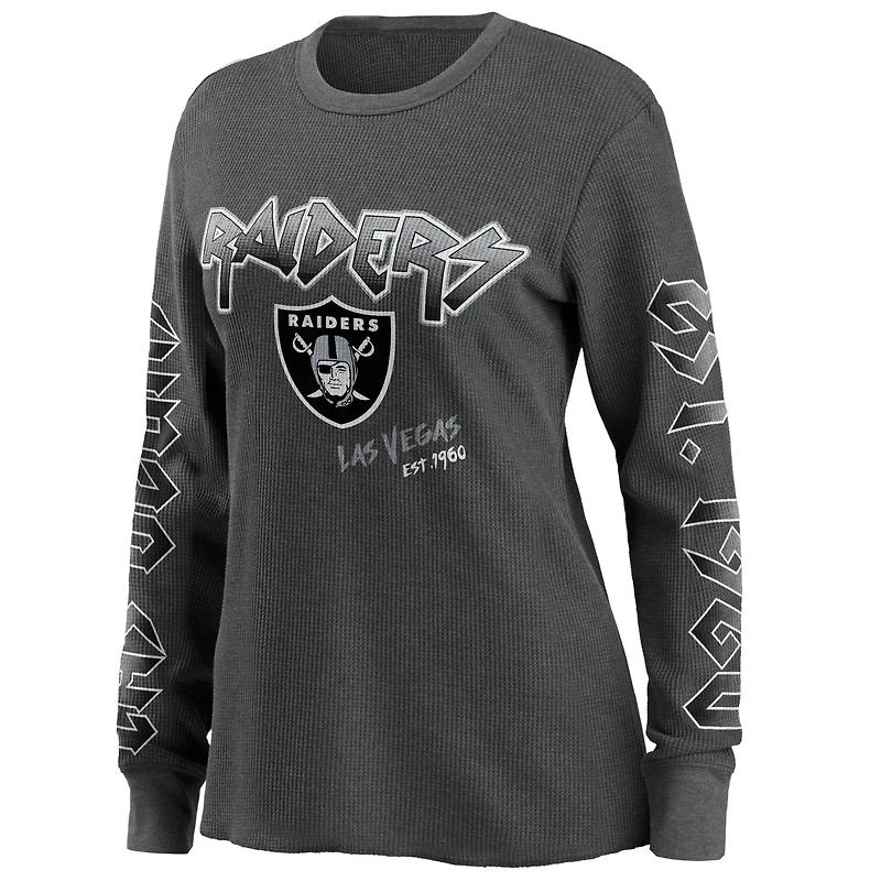 Women's WEAR by Erin Andrews Gray Las Vegas Raiders - Long Sleeve Thermal Top