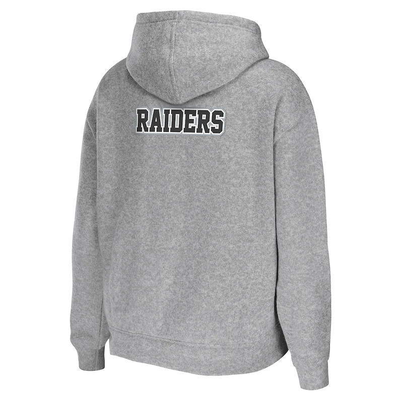 Sweat à capuche zippé gris chiné pour femme WEAR by Erin Andrews de l'équipe des Las Vegas Raiders