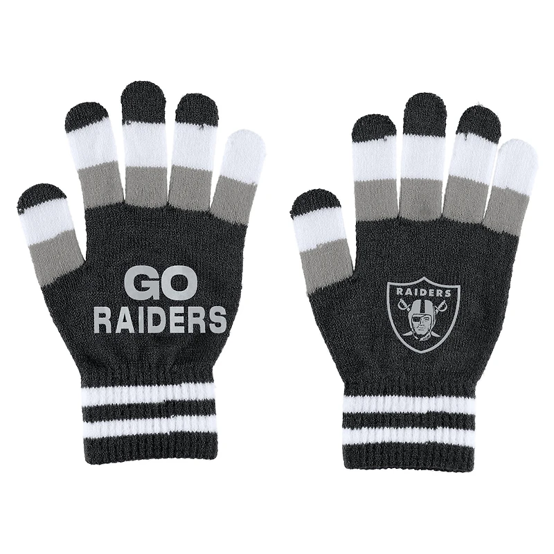 Ensemble écharpe et gants rayés WEAR by Erin Andrews pour femme des Las Vegas Raiders