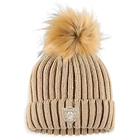 Women's WEAR by Erin Andrews  Natural Las Vegas Raiders Neutral Cuffed Knit Hat with Pom