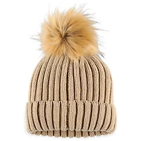 Bonnet en tricot à revers neutre avec pompon WEAR by Erin Andrews Natural Las Vegas Raiders pour femme