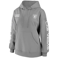 Women's WEAR by Erin Andrews Silver Las Vegas Raiders Pullover - Hoodie