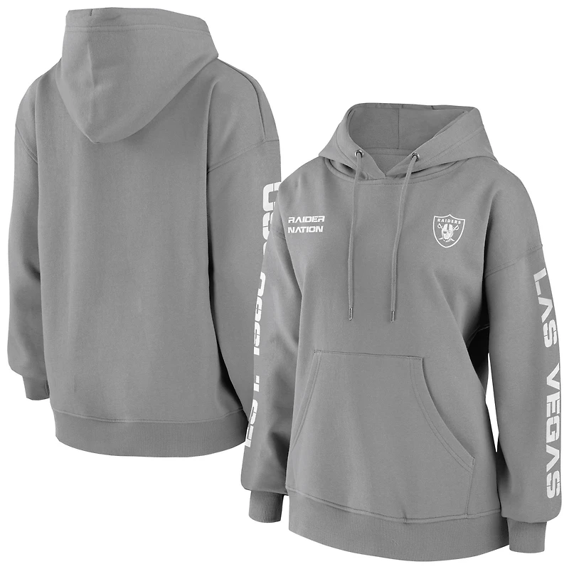 Women's WEAR by Erin Andrews Silver Las Vegas Raiders Pullover - Hoodie