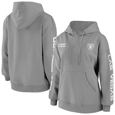 Women's WEAR by Erin Andrews Silver Las Vegas Raiders Pullover - Hoodie