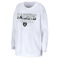 Women's WEAR by Erin Andrews White Las Vegas Raiders Domestic Pullover Sweatshirt
