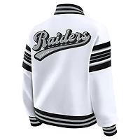 Veste polaire blanche à boutons-pression pour femme WEAR by Erin Andrews des Las Vegas Raiders