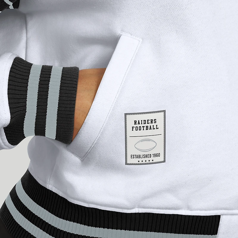 Veste polaire blanche à boutons-pression pour femme WEAR by Erin Andrews des Las Vegas Raiders