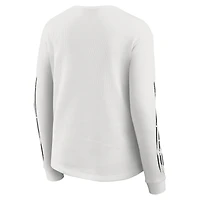 Women's WEAR by Erin Andrews  White Las Vegas Raiders Graphic Waffle Long-Sleeve T-Shirt