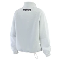 Women's WEAR by Erin Andrews White Las Vegas Raiders Polar Fleece Half-Zip Jacket