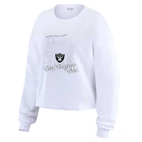 Haut court à manches longues et imprimé carte postale des Las Vegas Raiders pour femme par Erin Andrews