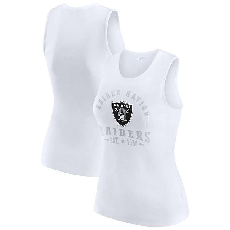 Débardeur côtelé blanc à imprimé graphique des Las Vegas Raiders pour femme WEAR by Erin Andrews