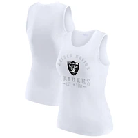Débardeur côtelé blanc à imprimé graphique des Las Vegas Raiders pour femme WEAR by Erin Andrews