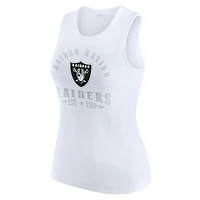 Débardeur côtelé blanc à imprimé graphique des Las Vegas Raiders pour femme WEAR by Erin Andrews