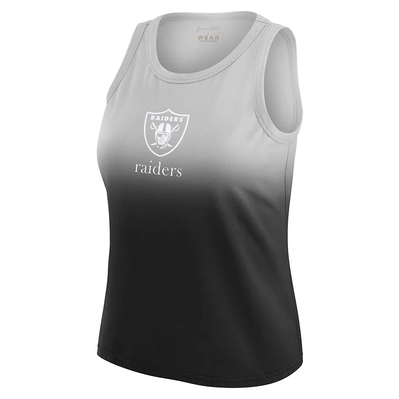 Women's WEAR by Erin Andrews x Gracie Hunt Black Las Vegas Raiders Ombre Tank Top
