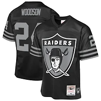 Maillot rétro Mitchell & Ness Charles Woodson noir des Las Vegas Raiders 1998 pour jeunes