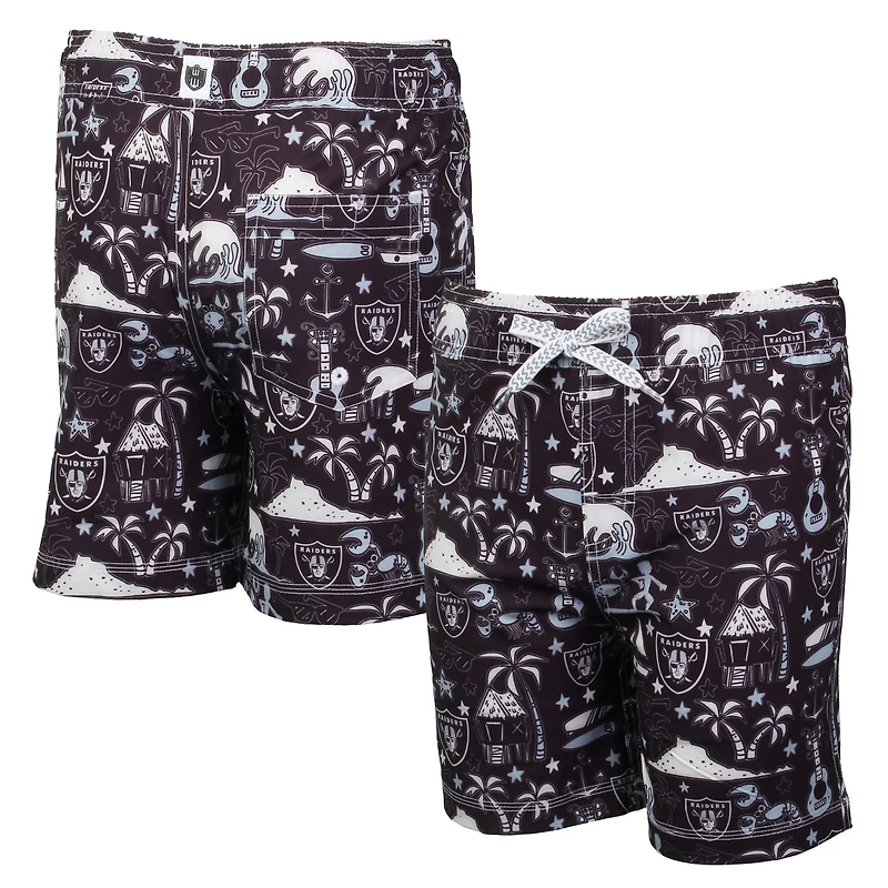 Maillot de bain Luau des Las Vegas Raiders Wes & Willy Black pour jeunes