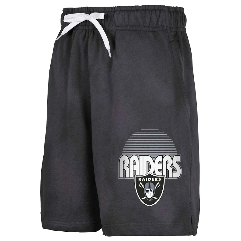 Short noir en French Terry blanchi au soleil pour jeunes Las Vegas Raiders Beach Bum
