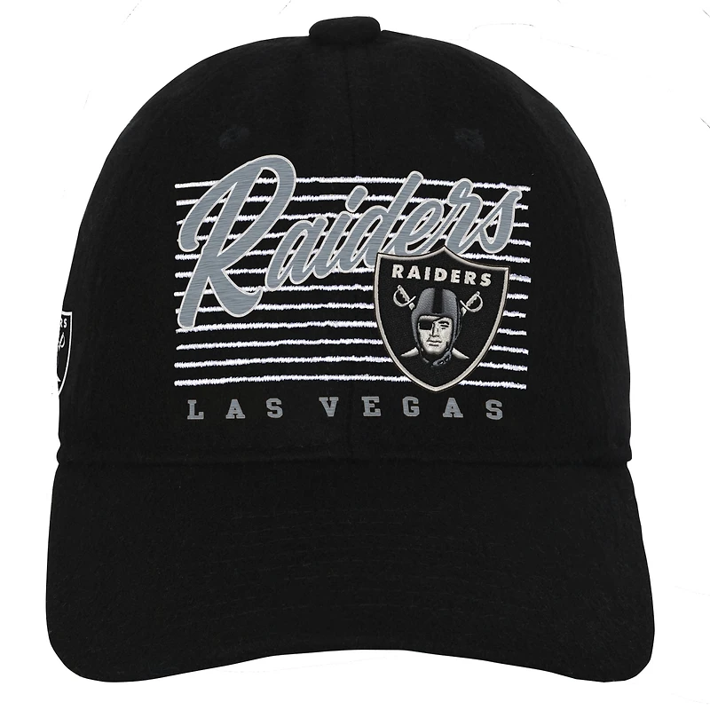 Chapeau réglable rétro en laine noir pour jeunes Las Vegas Raiders