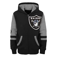 Youth Black Las Vegas Raiders Stadium Colorblock Full-Zip Hoodie