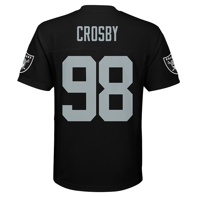 Maillot de joueur réplique noir Maxx Crosby pour jeunes des Las Vegas Raiders