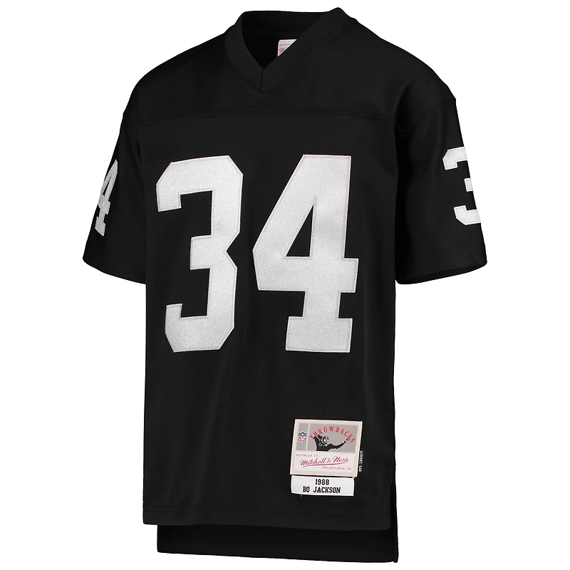 Maillot de joueur retraité Mitchell & Ness Bo Jackson noir Las Vegas Raiders 1988 Legacy pour jeunes
