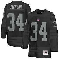 Youth Mitchell & Ness Bo Jackson Black Las Vegas Raiders Hockey Fashion Jersey