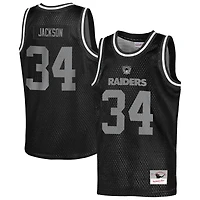 Youth Mitchell & Ness Bo Jackson Black Las Vegas Raiders Retired Player NFL Basketball Fashion Jersey