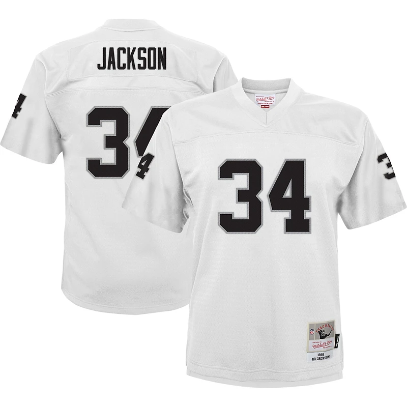Maillot Mitchell & Ness Bo Jackson blanc Las Vegas Raiders 1988 pour joueur retraité