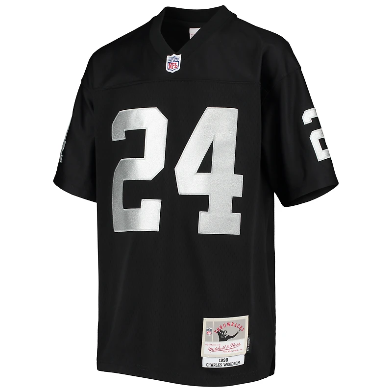 Jeunesse Mitchell & Ness Charles Woodson Noir Las Vegas Raiders 1998 Legacy Joueur retraité Maillot