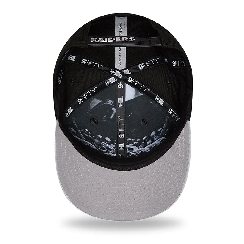 Youth New Era  Black/Silver Las Vegas Raiders 2026 NFL Draft Pre-Curved 9FIFTY Snapback Hat