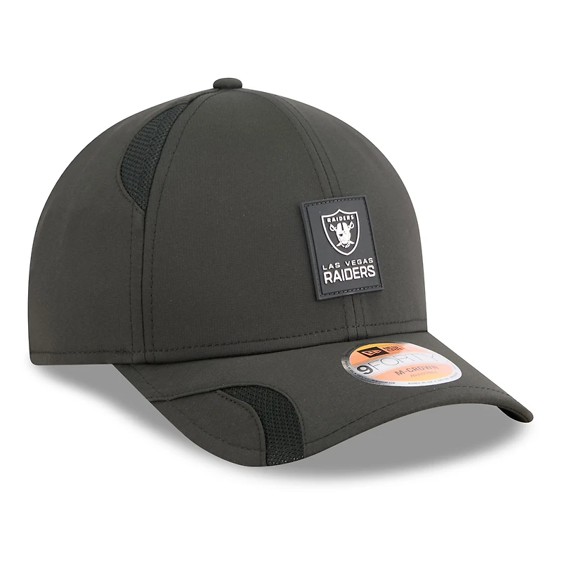 Casquette ajustable 9FORTY noire New Era pour jeunes Las Vegas Raiders 2025 Sideline