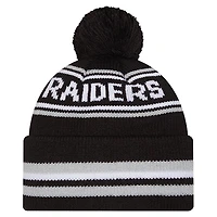 Youth New Era  Black Las Vegas Raiders Classic Cuffed Knit Hat with Pom