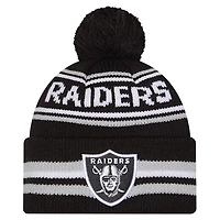 Youth New Era  Black Las Vegas Raiders Classic Cuffed Knit Hat with Pom