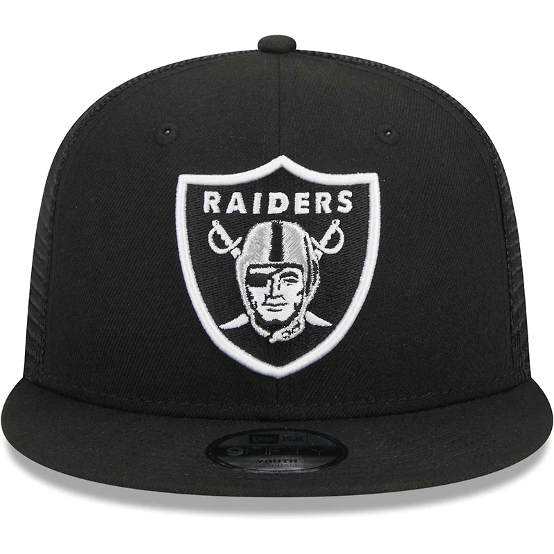Casquette 9FIFTY Snapback pour jeune Las Vegas Raiders Main Trucker noire New Era