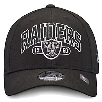 Youth New Era Black Las Vegas Raiders Outline 9FORTY Adjustable Hat
