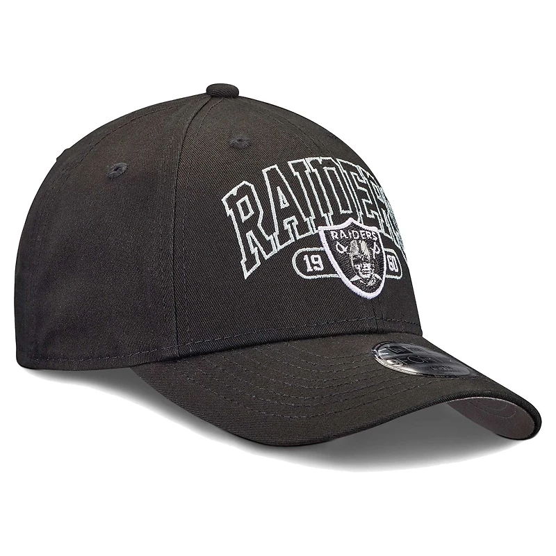 Youth New Era Black Las Vegas Raiders Outline 9FORTY Adjustable Hat