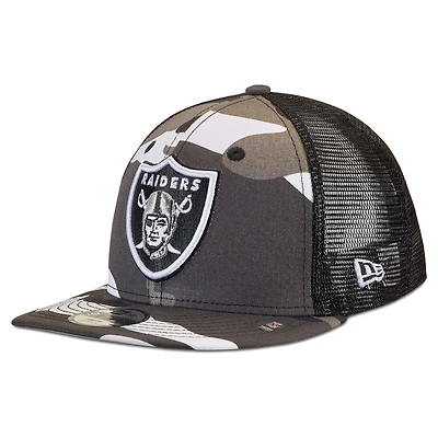 Youth New Era Camo/Black Las Vegas Raiders Trucker 9FIFTY Snapback Hat