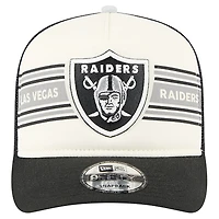 Youth New Era Cream/Black Las Vegas Raiders Banner 9FIFTY A-Frame Adjustable Trucker Hat
