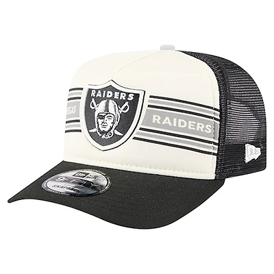 Casquette de camionneur ajustable New Era crème/noire Las Vegas Raiders Banner 9FIFTY A-Frame pour jeune