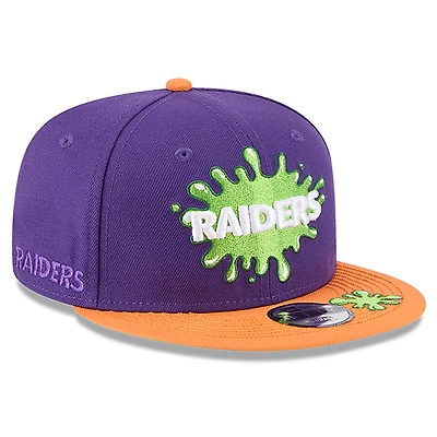 Youth New Era Purple/Orange Las Vegas Raiders Nickelodeon Slime 9FIFTY Snapback Hat